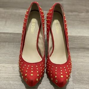 Colin Stuart Rust Studded Heels